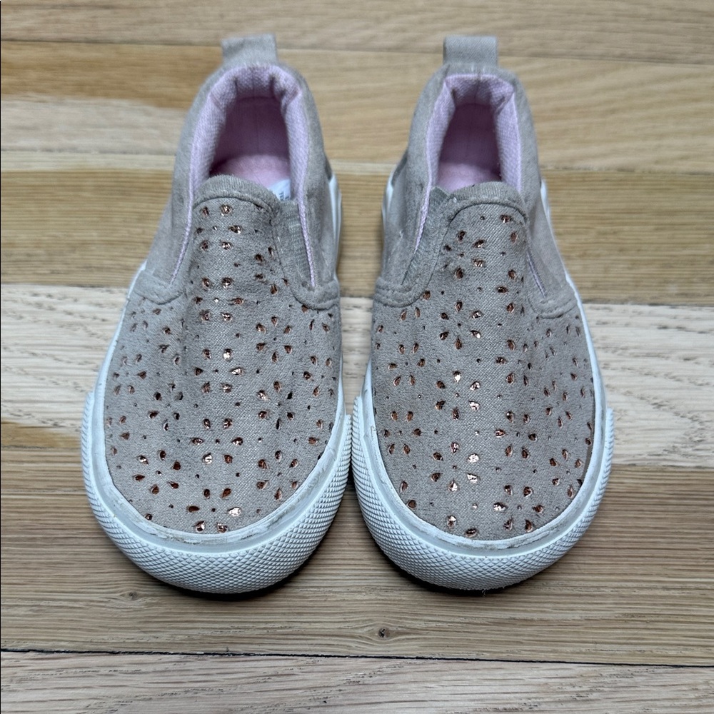 Stylish Kids Slip-On Sneakers - Beige and Pink